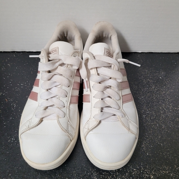 Adidas Cloudfoam Advantage Rose Gold Stripe Sneakers - Picture 2 of 8